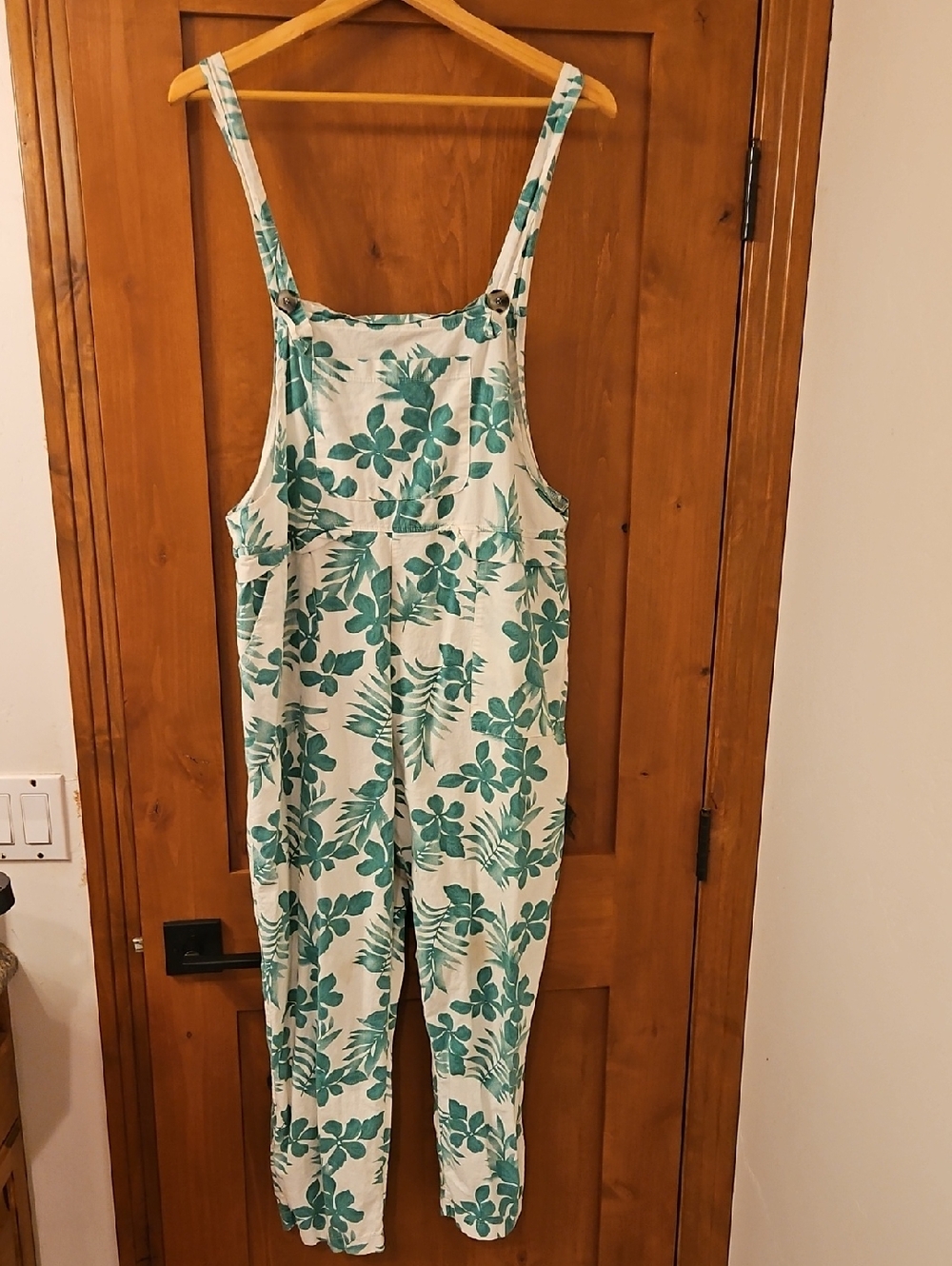 Women’s Teal Floral Overalls Jumpsuit
